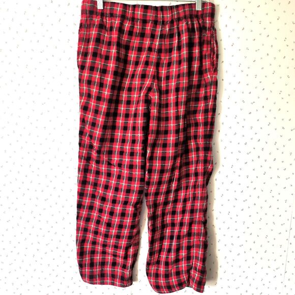 Lands' End Flannel Pajama Set Womens M Red Tartan Plaid Cotton Cozy Pockets - Picture 5 of 16